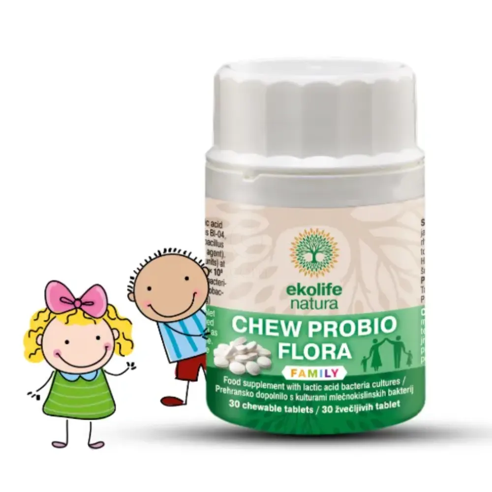 Ekolife Chew Probio Flora Family, žvečljive tablete (30 žvečljivih tablet)